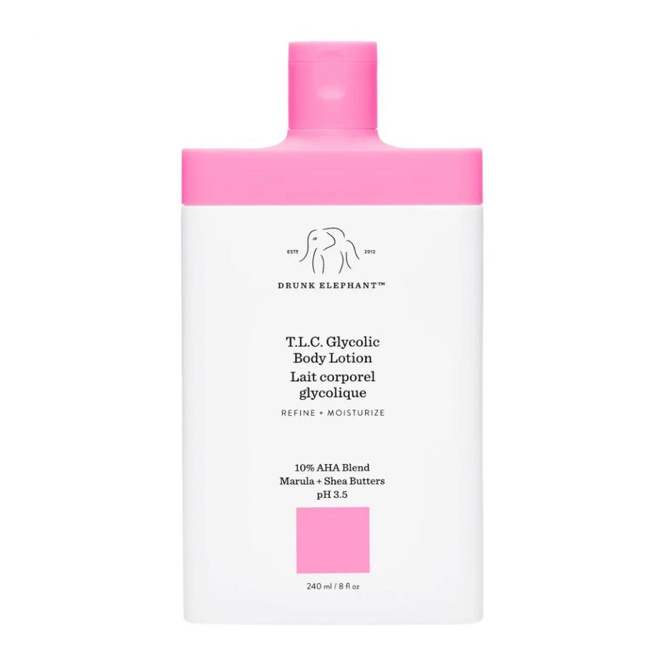 <p><a href="https://go.redirectingat.com?id=74968X1596630&url=https%3A%2F%2Fwww.sephora.com%2Fproduct%2Fdrunk-elephant-t-l-c-glycolic-body-lotion-P476671&sref=https%3A%2F%2Fwww.cosmopolitan.com%2Fstyle-beauty%2Fbeauty%2Fg46179751%2Fbest-drunk-elephant-products%2F" rel="nofollow noopener" target="_blank" data-ylk="slk:Shop Now;elm:context_link;itc:0;sec:content-canvas" class="link ">Shop Now</a></p><p>T.L.C Glycolic Body Lotion</p><p>sephora.com</p><p>$28.00</p>