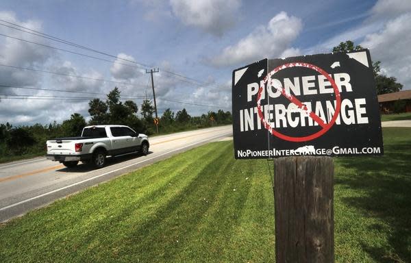 Signs like this have been posted for years along Pioneer Trail and Turnbull Bay Road in the New Smyrna Beach area, as consideration has been given to an I-95 interchange.