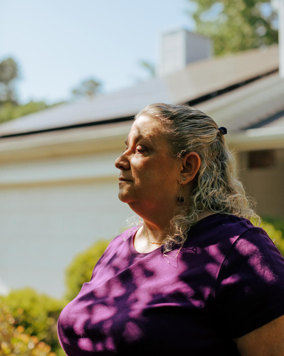 Lynn Krell at her home in Hattiesburg. (Bryan Tarnowski for NBC News)