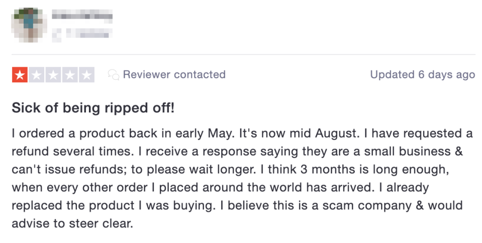 Fishpond customers have left angry reviews on various sites in recent weeks. Source: TrustPilot