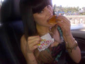 Celebrity photos: Jessie J is in America at the moment and is taking full advantage of the greasy takeaways on offer. She tweeted this photo of an ‘In-n-Out’ burger, along with the caption, ‘I’m going in’. Mm, we’re hungry now.