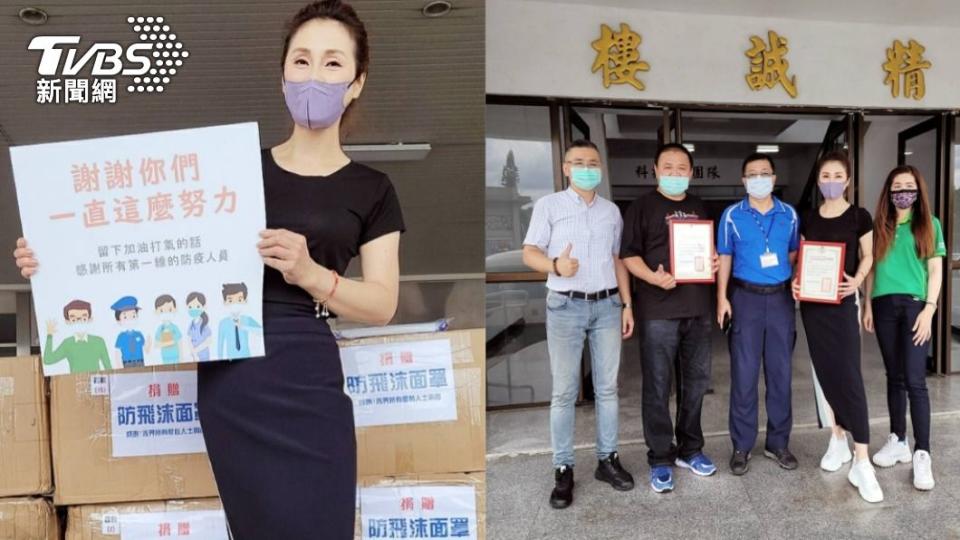 梁佑南捐贈防疫面罩，提供彰化6間醫院及警政單位。（圖／民視提供）