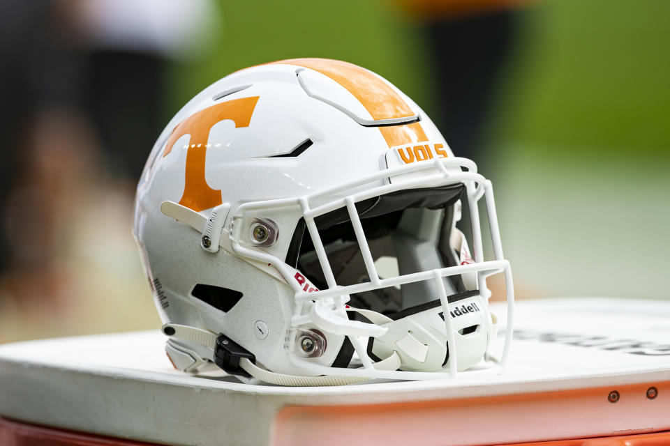 A Tennessee football helmet