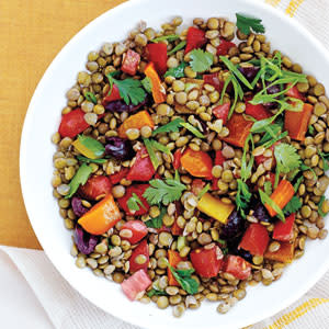 Grilled Peppers and Lentil Salad