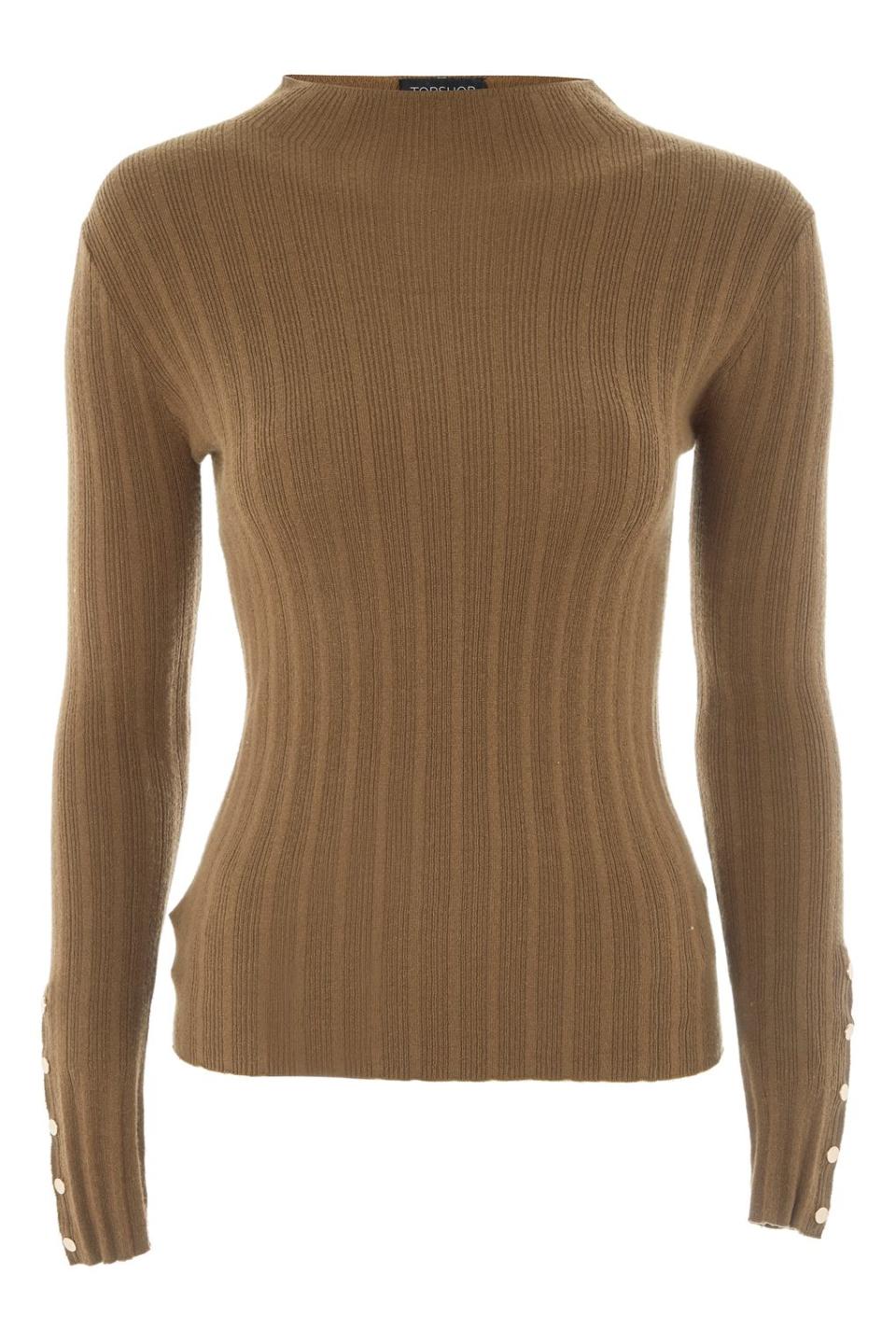 Topshop Knitted Funnel Neck Jumper