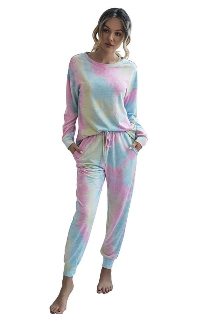 Tmore Tie Dye Women's Long Sleeve Pajama Set - Amazon