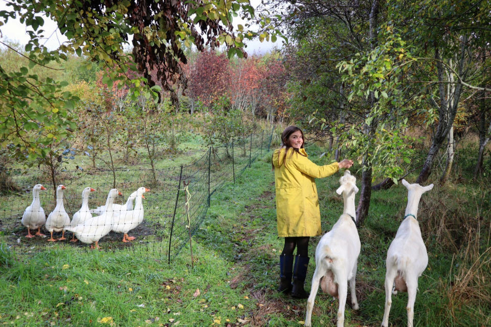 The eco-farmers produce ecologically grown fruit and vegetables at the eight-acre site. (Tap O'Noth/SWNS)