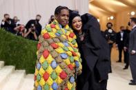 <p>Searching for the coziest Halloween costume? Look no further than this <a href="https://people.com/style/rihanna-met-gala-2021-outfit-details-red-carpet-photos/" rel="nofollow noopener" target="_blank" data-ylk="slk:comfortable couple who arrived to the 2021 Met Gala in fashionably late style;elm:context_link;itc:0;sec:content-canvas" class="link ">comfortable couple who arrived to the 2021 Met Gala in fashionably late style</a>.</p> <p>Rihanna rocked an oversized, ruffled black dress, while her boyfriend wore a black tux topped off with <a href="https://people.com/style/asap-rockys-met-gala-quilt-was-thrifted/" rel="nofollow noopener" target="_blank" data-ylk="slk:an enormous quilted blanket;elm:context_link;itc:0;sec:content-canvas" class="link ">an enormous quilted blanket</a>. We're in!</p>