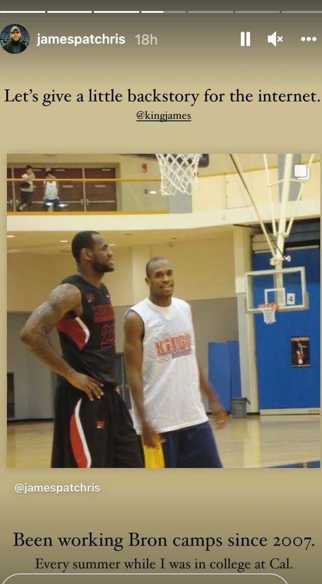 Christopher explained he has known LeBron James for years.  (Photo: Instagram)