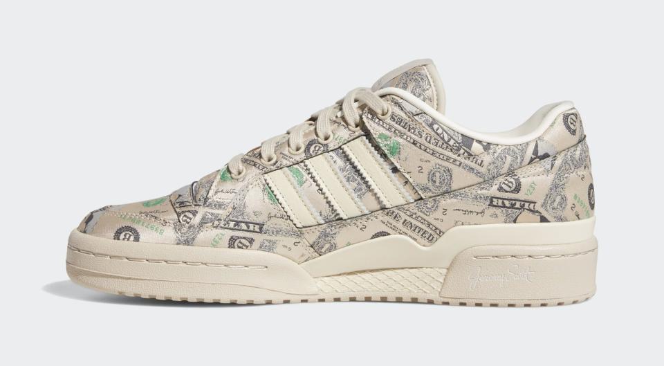The medial side of the Jeremy Scott x Adidas Forum Low “Money.” - Credit: Courtesy of Adidas
