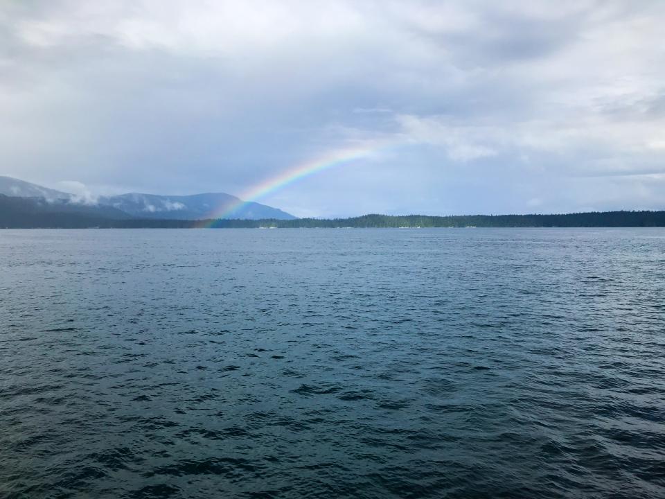 One of many rainbows spotted at sea over the course of the trip.