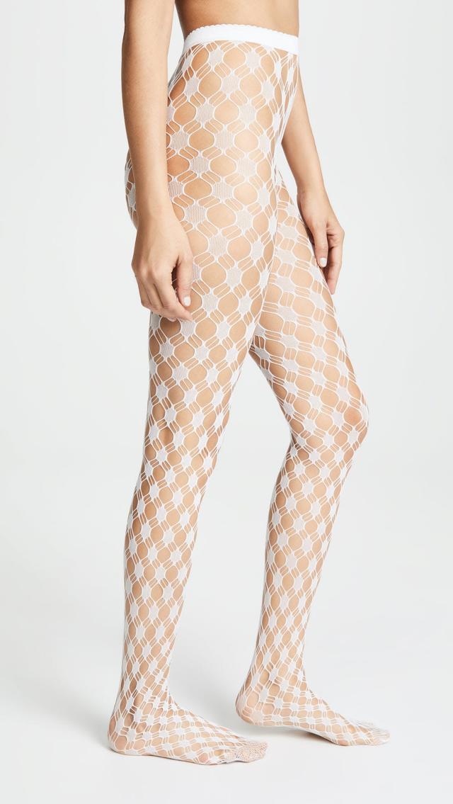 Emilio Cavallini Large Fishnet Tights White S/M