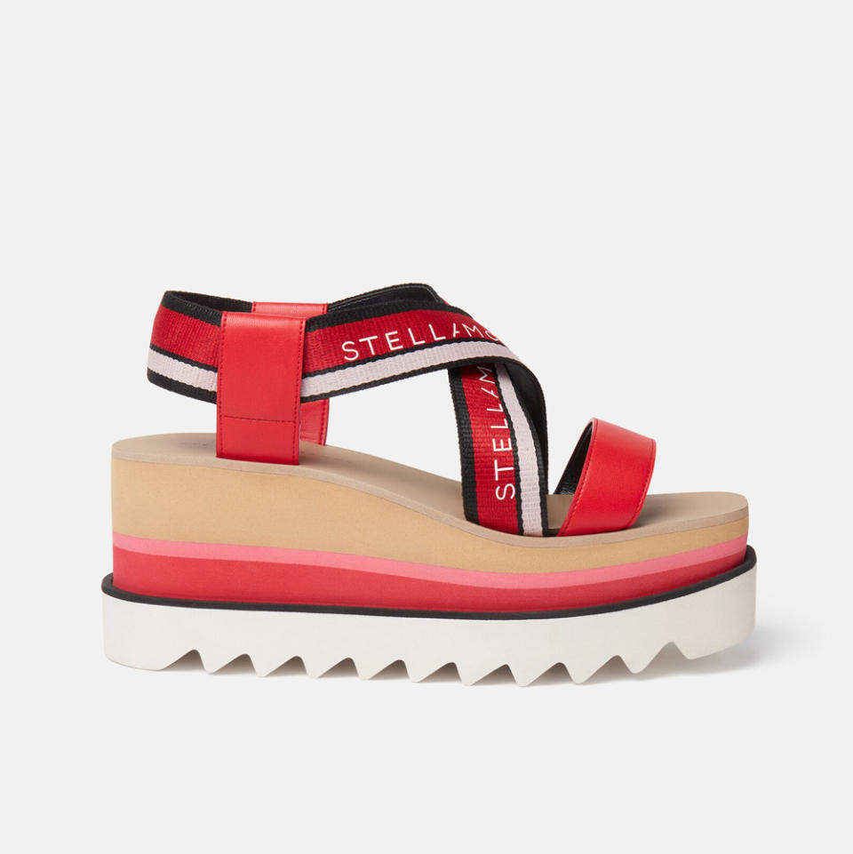 Stella McCartney Sneak-Elyse Striped Platform Sandals