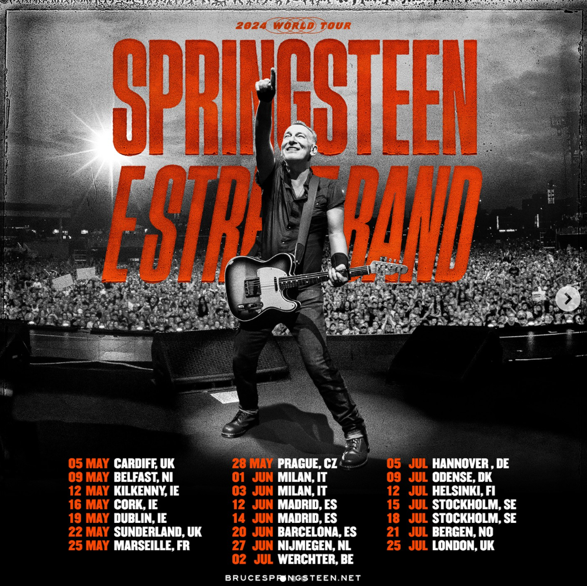 Bruce Springsteen and the E Street Band 2024 stadium dates (Instagram)