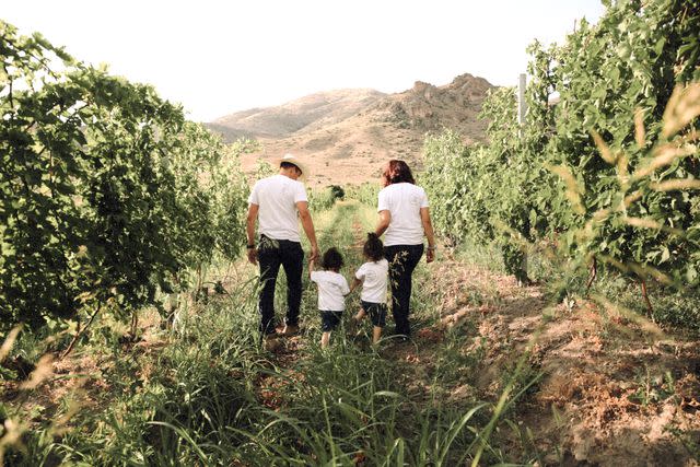 Courtesy of Krya Wines Jean Paul Berger and Tatevik Gabrielyan with their children