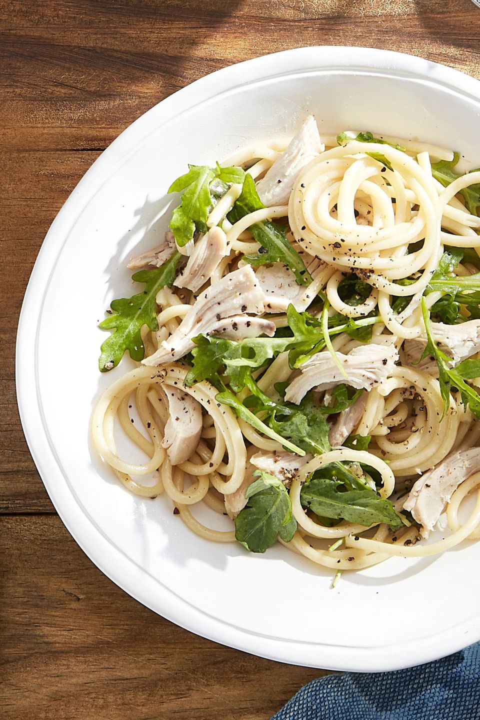 chicken and arugula cacio e pepe