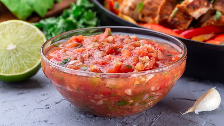 bowl of homemade salsa