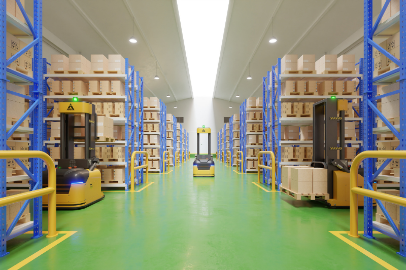 Logistics Warehouse with Forklift