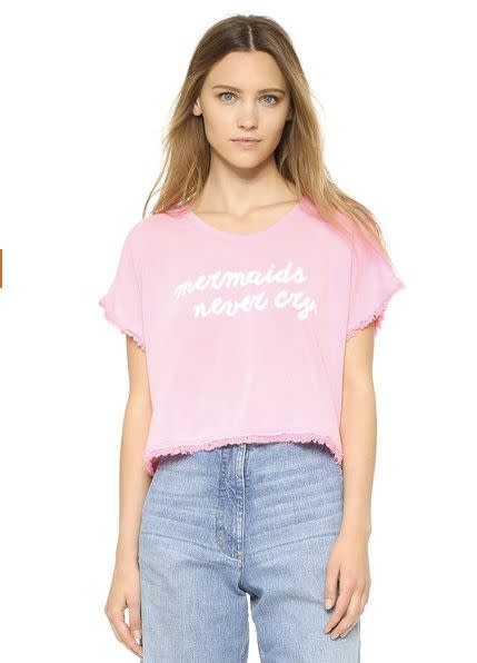 Mermaids Neon Boxy Fringe Tee, $46.20, <a href="https://www.shopbop.com/mermaids-never-cry-boxy-fringe/vp/v=1/1560324449.htm?fm=search-viewall-shopbysize&amp;os=false" target="_blank">ShopBop</a>