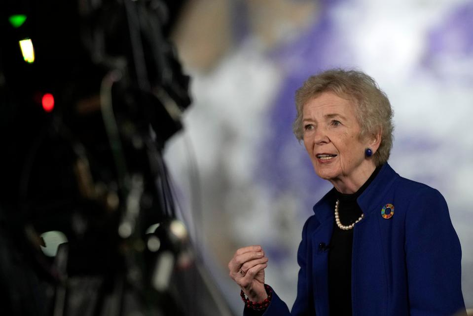 Mary Robinson spoke at the Cop26 climate summit in Glasgow (AP)