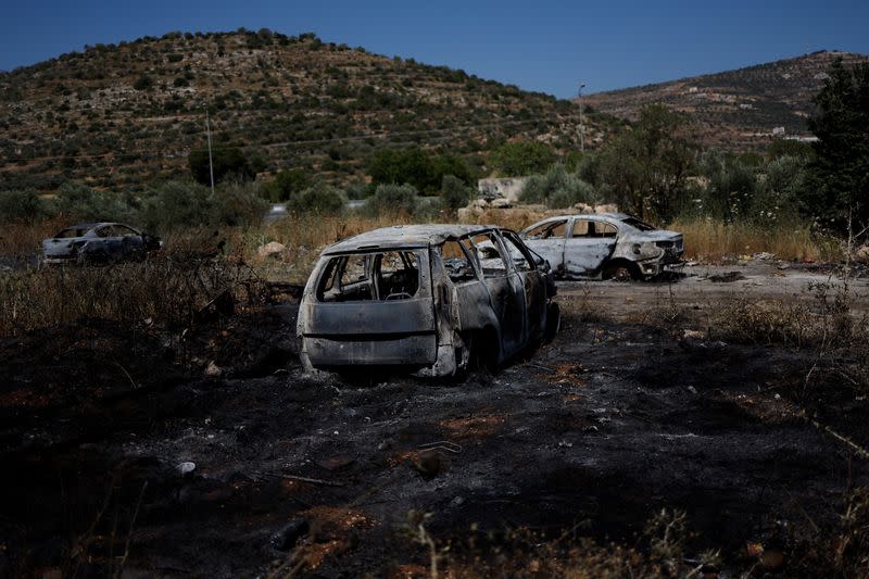 Aftermath of Israeli settlers attack near Ramallah