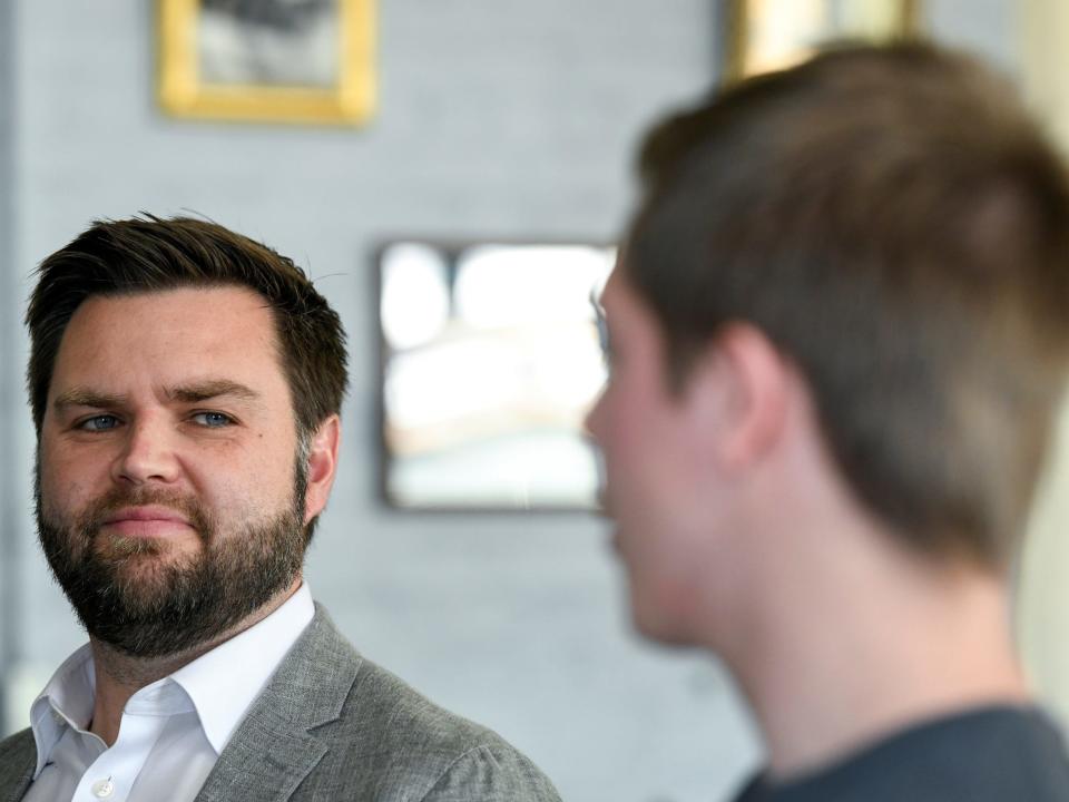 JD Vance campaigns in Marietta, Ohio