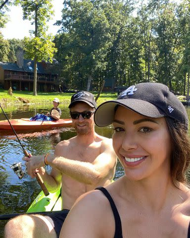 <p>Kristen Doute Instagram</p> Kristen Doute and Luke Broderick pose for a selfie while doing outdoor activities.