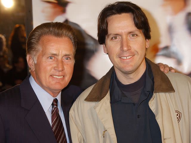 <p>Gregg DeGuire/WireImage</p> Martin Sheen and his son Ramon Estevez during the 'Catch Me If You Can' Los Angeles Premiere.