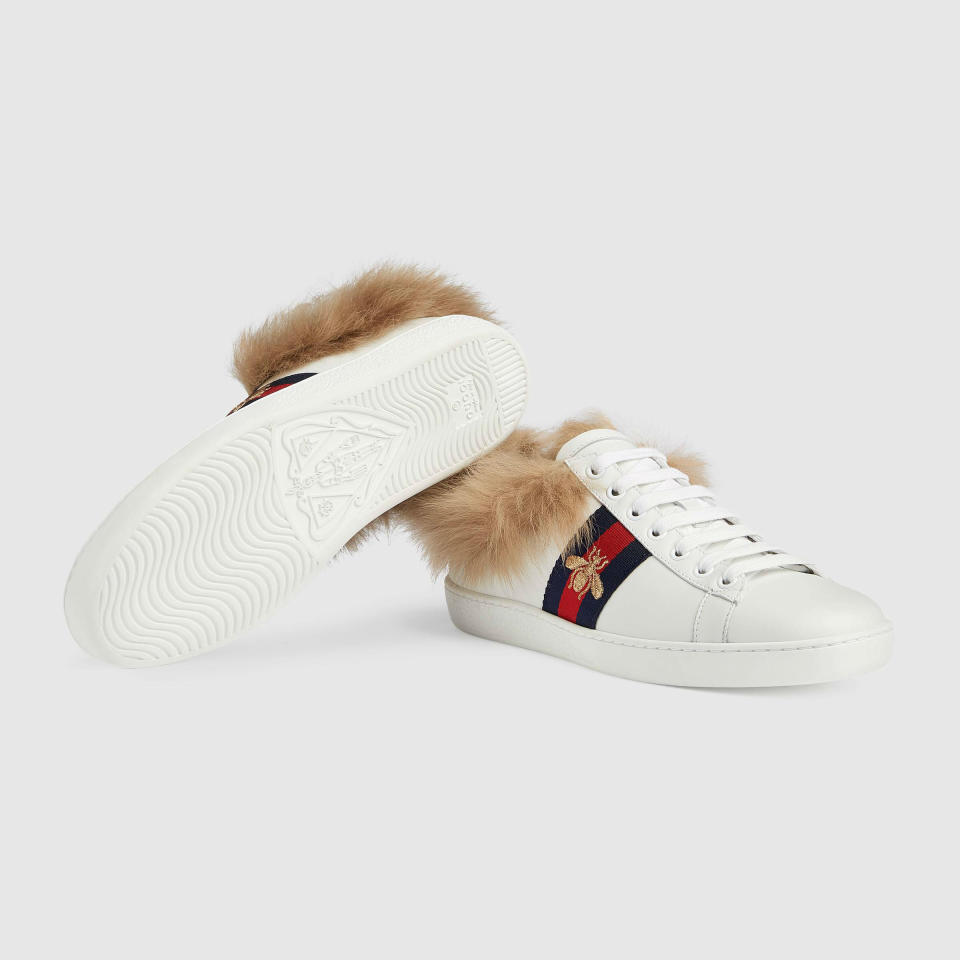 Zapatillas deportiva Ace con pelo de Gucci