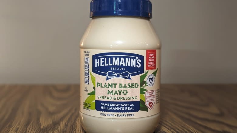 Hellman's plant-based mayo jar
