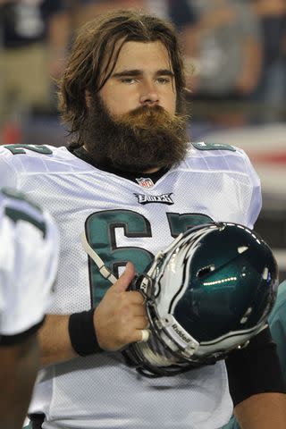 <p>Drew Hallowell/Philadelphia Eagles/Getty</p> Jason Kelce in 2012