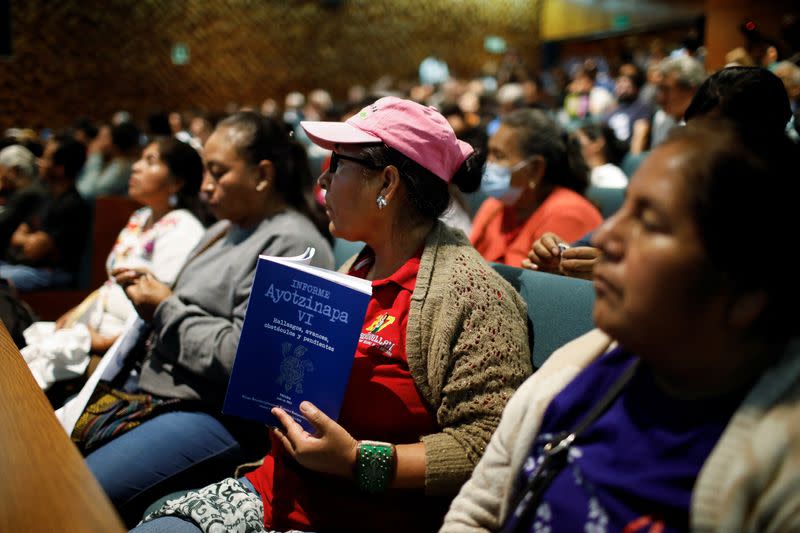 Interdisciplinary Group of Independent Experts (GIEI) holds its last press conference on the 43 missing students, in Mexico City