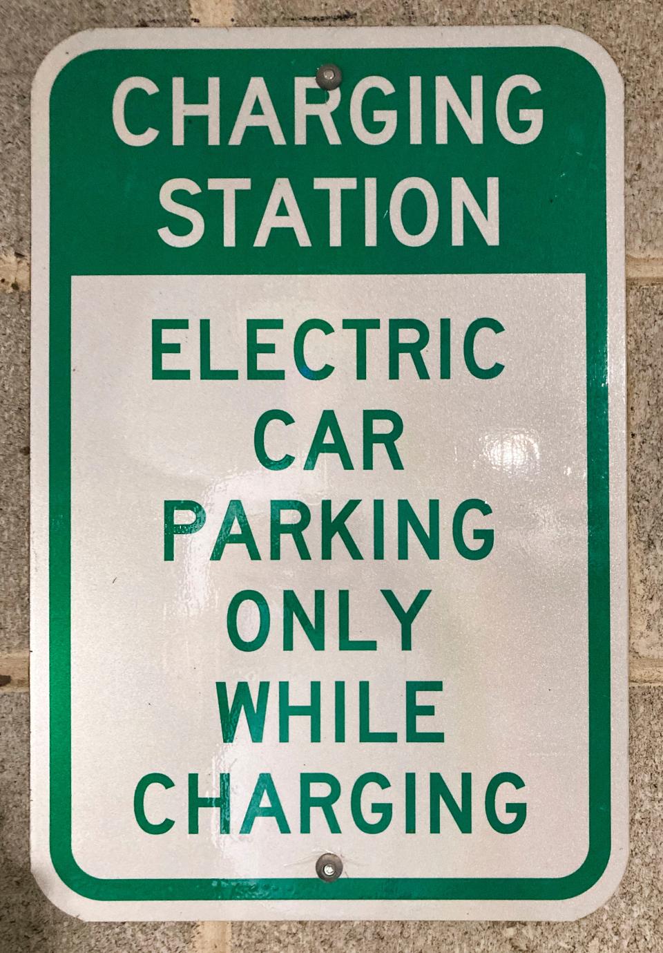 Four electric electric vehicle charging spaces are available in the parking garage adjacent to the Wilmington Amtrak Station, seen Saturday, June 24, 2023.