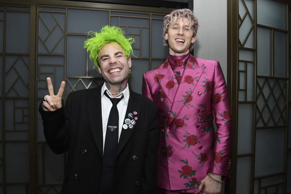 <div class="inline-image__title"> mod sun machine gun kelly </div> <div class="inline-image__credit"> Kevork Djansezian/Getty Images </div>