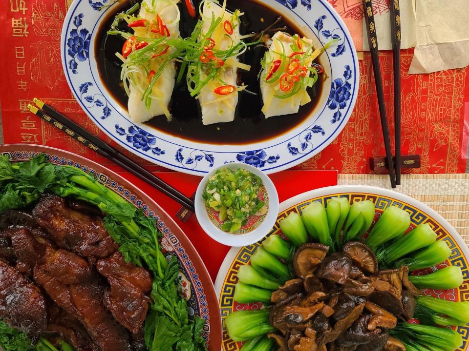 An array of dishes from Royal Palms Dim Sum Club catering by chef Robbie Richter.