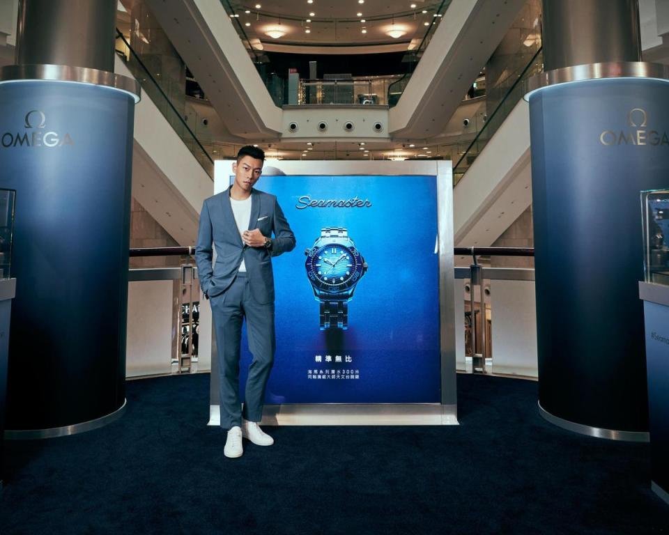 瘦子出席夏日藍色海馬腕錶系列發布會。（歐米茄提供）