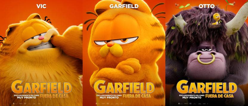 Nuevos pósteres de 'Garfield: Fuera de casa'. (Crédito: Sony)