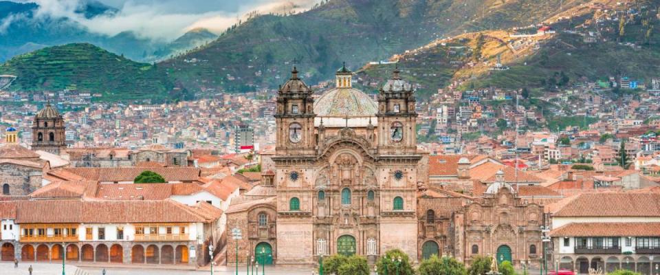 Surrounded by mountains in the city of Cusco, Peru