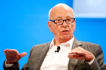 Rupert Murdoch, Executive Chairman News Corp and Chairman and CEO 21st Century Fox speaks at the WSJD Live conference in Laguna Beach, California in this file photo from October 29, 2014. REUTERS/Lucy Nicholson/Files