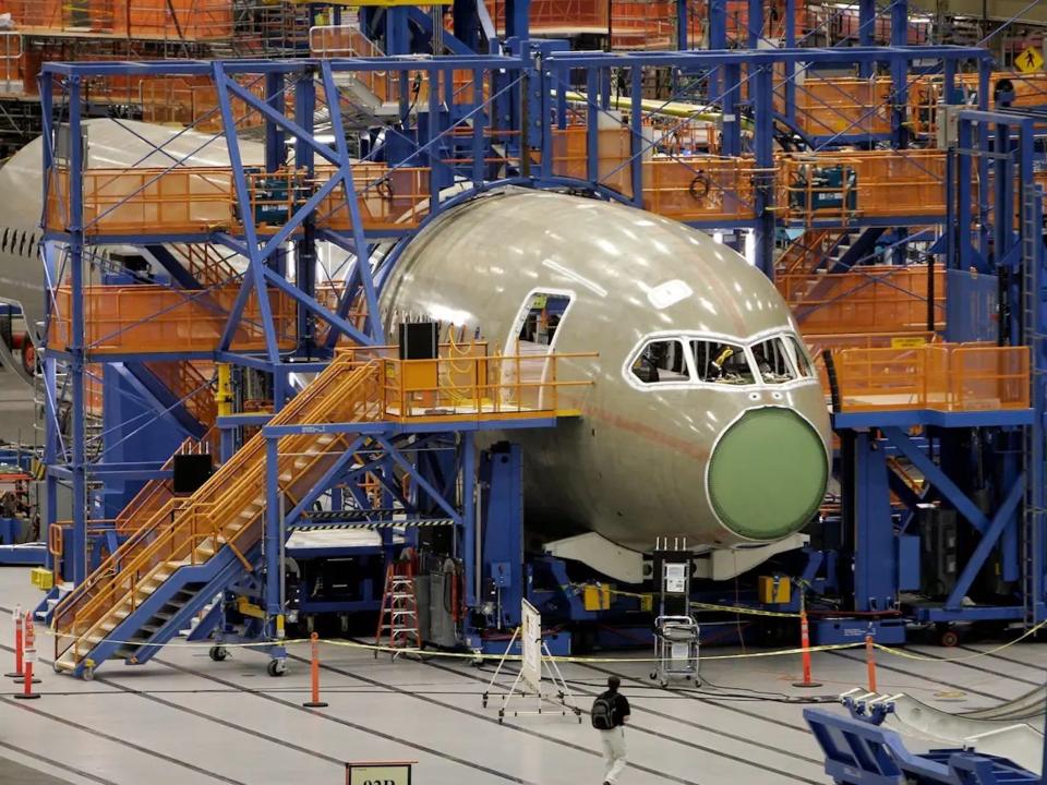 Boeing 787 on the assembly line.