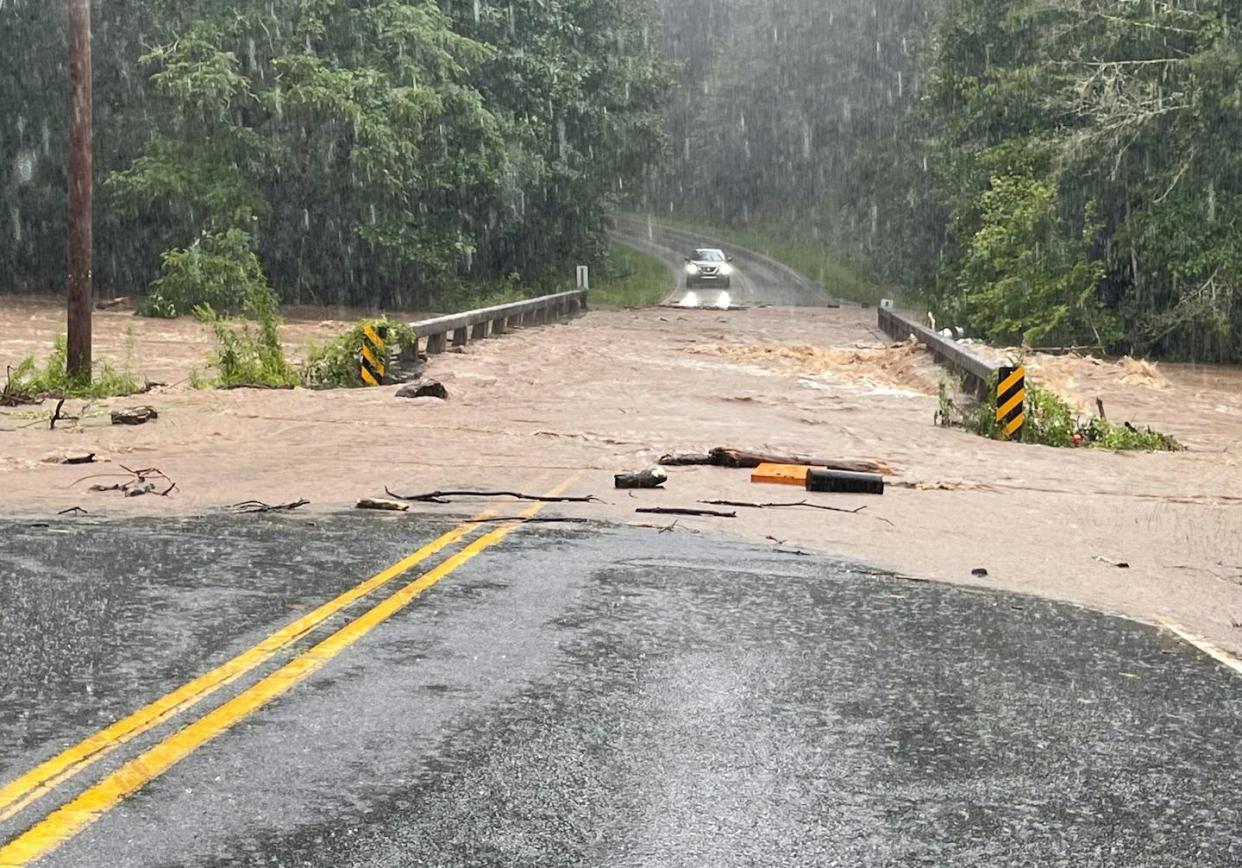 Remnants of Hurricane Fred sent rivers out of their banks across western North Carolina in 2021 <a href="https://twitter.com/NCDOT_Westmtn/status/1427798315832422407" rel="nofollow noopener" target="_blank" data-ylk="slk:North Carolina DOT;elm:context_link;itc:0;sec:content-canvas" class="link ">North Carolina DOT</a>