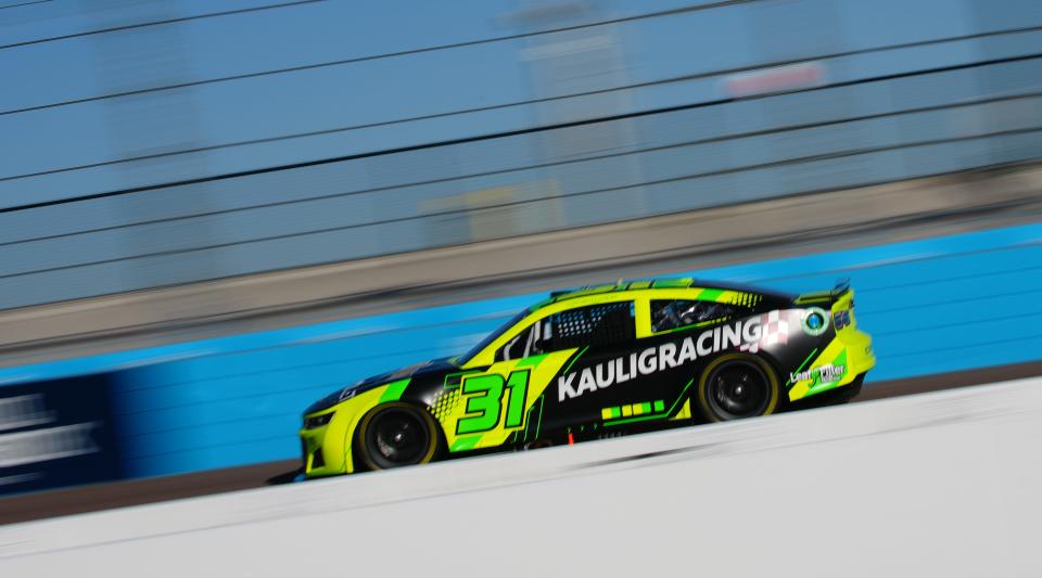 Jan 25, 2022; Phoenix, Arizona, USA; Kaulig Racing's #31 car being tested by Justin Haley and Daniel Hemric, drives through pit road during a Next Gen car test at Phoenix Raceway.