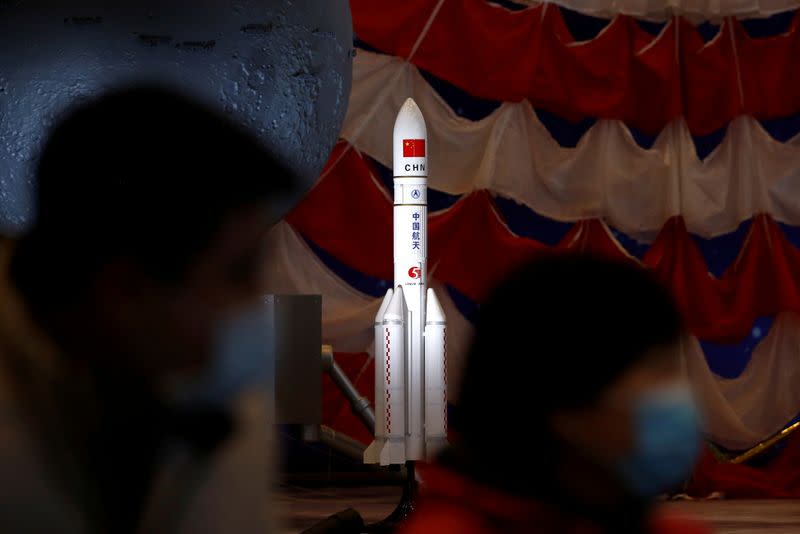 FILE PHOTO: China's lunar exploration program Chang'e-5 Mission exhibition at National Museum in Beijing