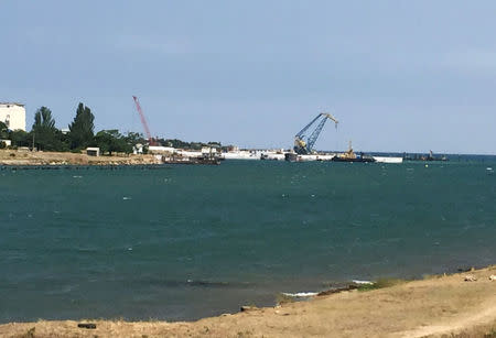 A view shows a Russian military facility on the bank of the Black Sea in Sevastopol, Crimea, July 5, 2016. REUTERS/Stringer