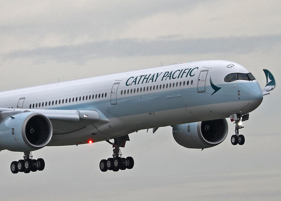 Airbus A350-1041 before delivering it to Cathay Pacific Airways at Toulouse Blagnac Airport, in Toulouse on 08th December 2022. 
 -- (Photo by Urbanandsport/NurPhoto via Getty Images)