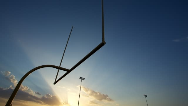 A football field goalpost is shown.