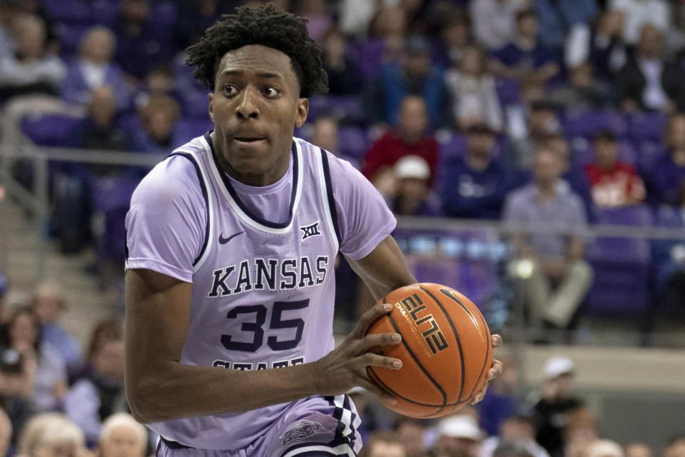 Nae’Qwan Tomlin was dismissed from the Wildcats’ program last week following his October arrest at a bar in Manhattan, Kansas. (AP/Tony Gutierrez)