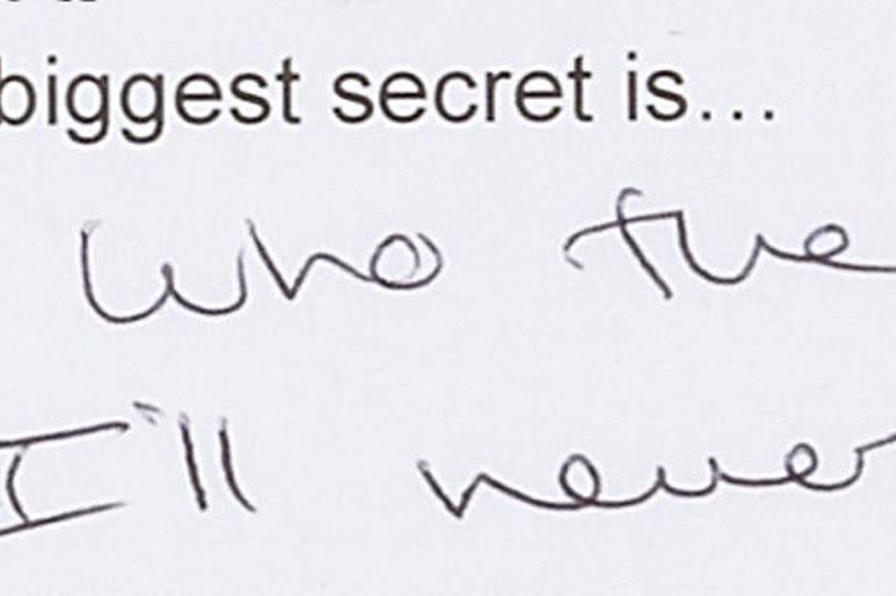 Extract from Taylor Swift's questionnaire