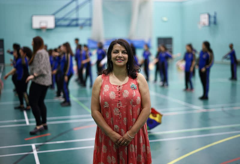 Students prepare to perform during Queen's Platinum Jubilee Pageant, in Birmingham