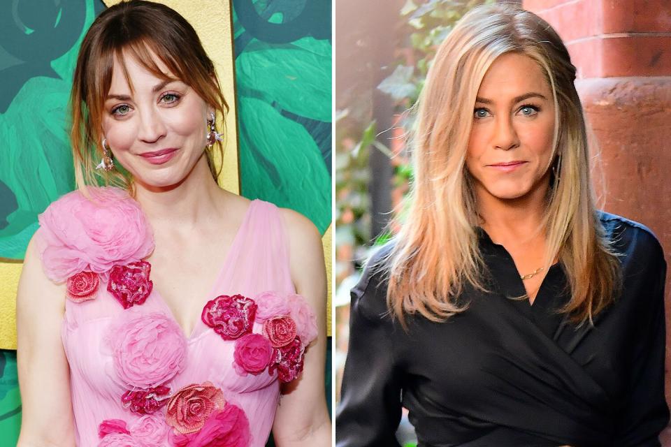 kaley cuoco supports jen aniston